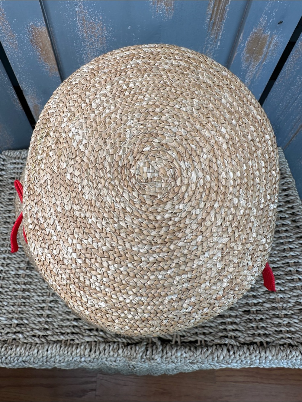 Kate Spade Straw Sunglasses Hat Natural/Red Orange OS NWOT - Picture 7 of 11